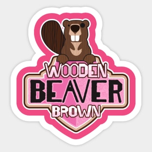 Wooden Beaver Brown Sticker